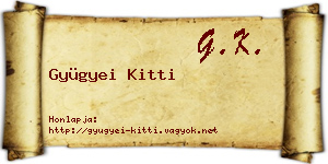 Gyügyei Kitti névjegykártya
