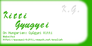kitti gyugyei business card