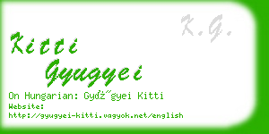 kitti gyugyei business card